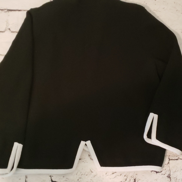 White + Warren Black Cardigan w/White Trim Sz Sm - Picture 6 of 6